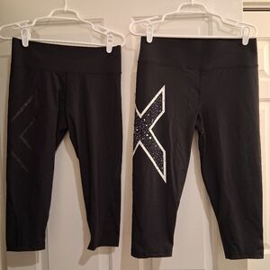 Lot of 2 2XU 3/4 Tights Size XL Black